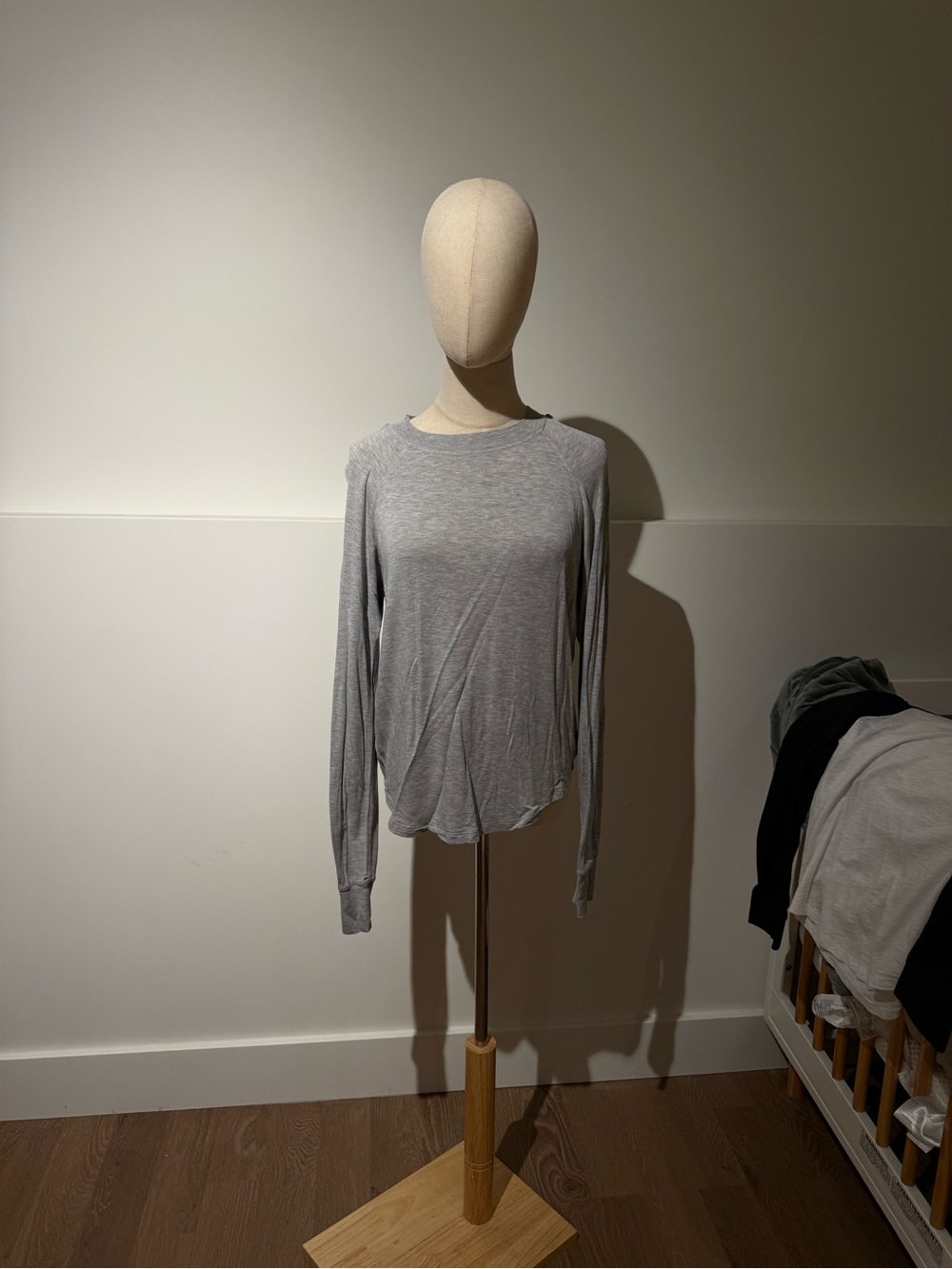 Splits59 Light Gray Long-Sleeve Crewneck Tee